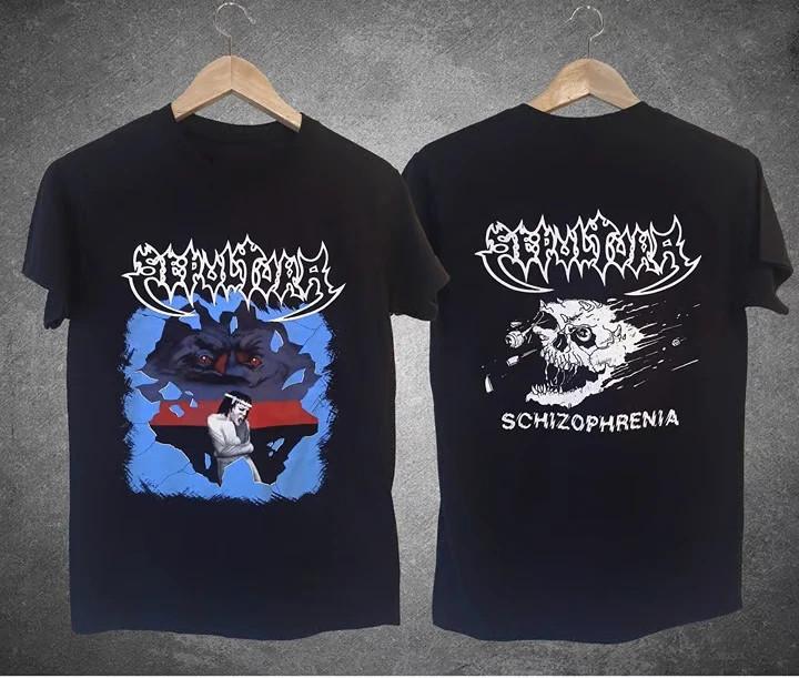 Sepultura Band Schizophrenia Album Heavy Cotton Black All Size Tee Shirt M