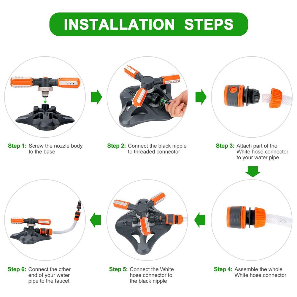 Automatic Garden Sprinklers 360 Degree Rotary Nozzle Water Sprinkler Irrigation Supplies Saving Watering Irrigation Tool Kits