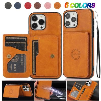 Magnetic Flip Wallet Phone Case For iPhone 13 12 Mini 16 15 14 11 Pro XS Max XR X 7 8 Plus Credit Card Holder Leather Cover