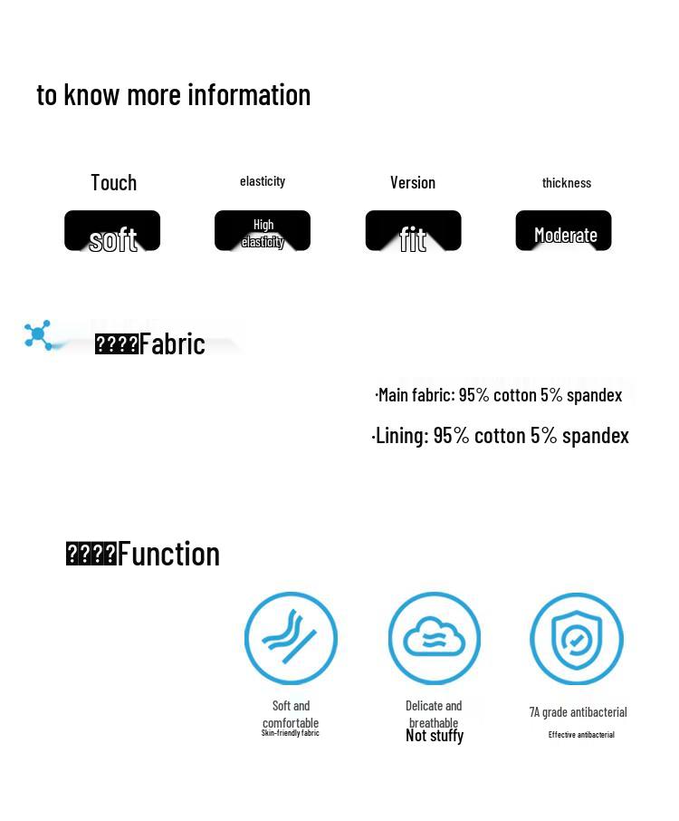 Jianjiang Men's 7A Antibacterial Pure Cotton Boxer Briefs (3-Pack)