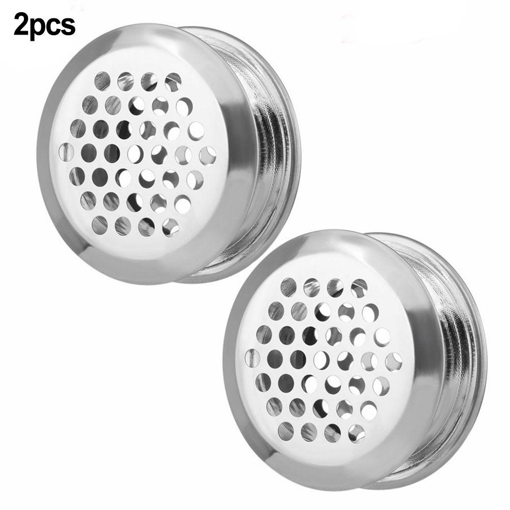 2pcs Air Vent Grille Air Outlet Fresh System Air Vent Grille Ventilation Plugs Cabinet Metal Ventilation Plugs
