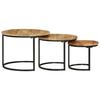 VidaXL Tables gigognes 3 pcs bois de manguier massif brut 353901