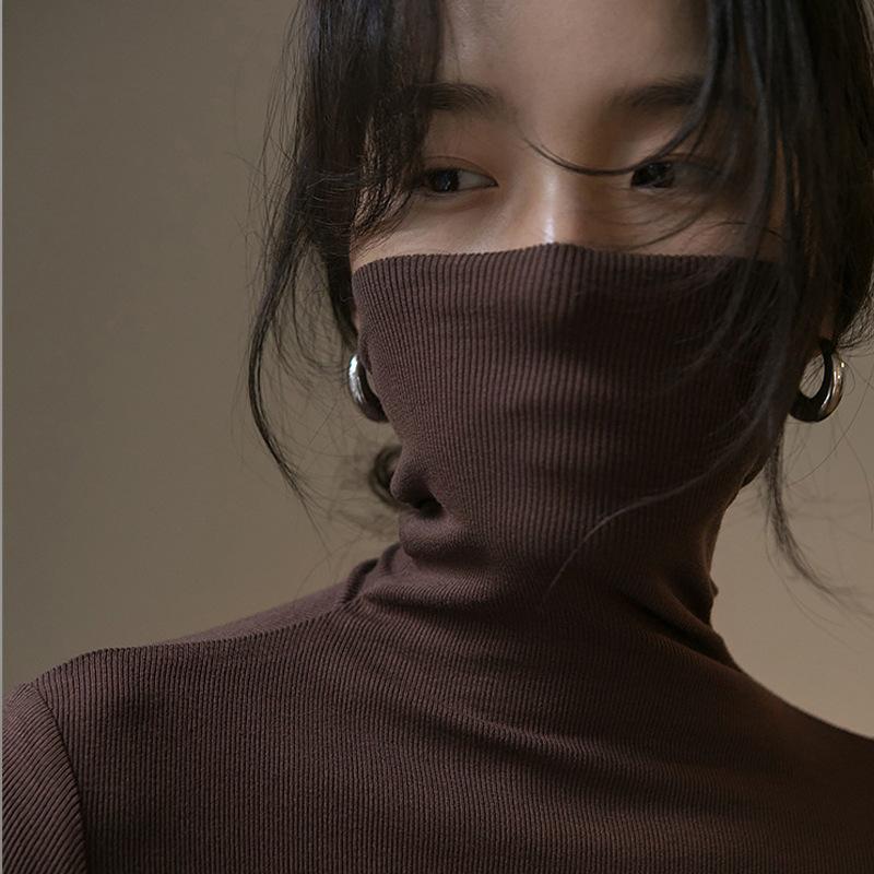 

Теплая водолазка, женская футболка с длинными рукавами, осень и зима, новый облегающий топ с внутренней полировкой XXL