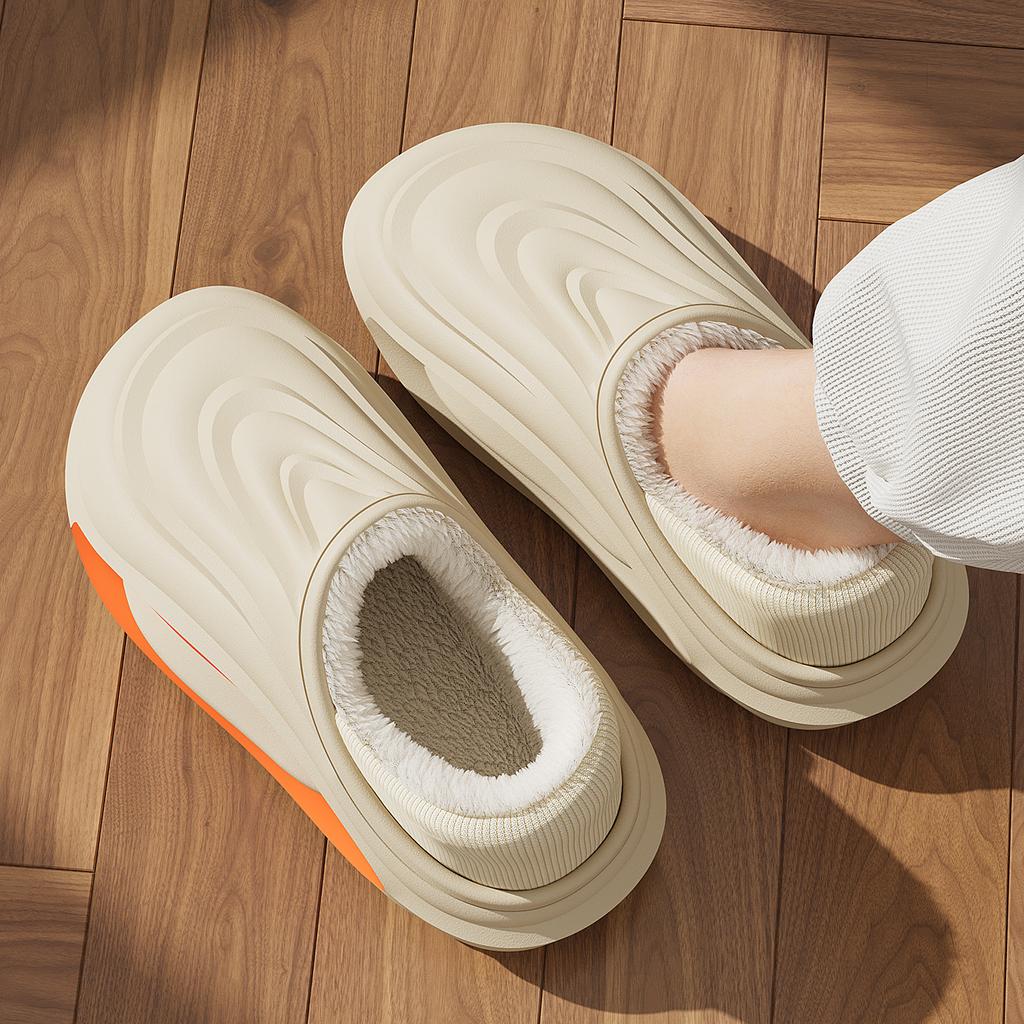Waterproof Bag and Cotton Slippers, New Winter Non-slip Thick Bottom Home Warm Velvet Cotton Mop