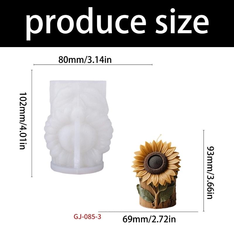 Food Grade Silicone Sunflowers Mould Candle Soap Maker With Easy Releases For Home Decoration