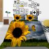 Sunflower Pattern Deluxe Household Bedding Set Full-size Quilt Cover and Pillowcase Plant Print Washable and Comfortable Bedroom Bedding