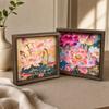Wooden Lotus Tray Raised Frame Floral Serving Tray  for Tabletop Storage Entryway Shelf Home Decor
