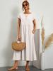 2024 European & American Solid Color Sleeveless Loose Cotton-Linen Pocket Women's Dress