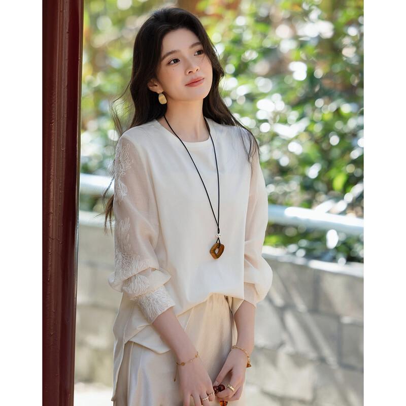 Demana Solona New Chinese Style Patchwork Loose T-Shirt