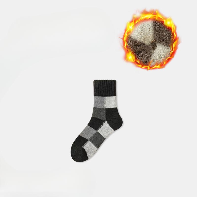 Men's Winter Pure Cotton Thickened and Fleece Loop Warm Mid Calf Socks