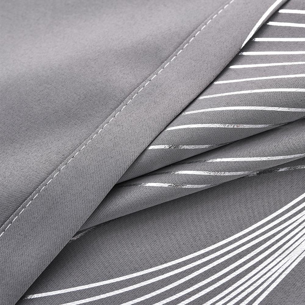 1PC Hot Stamping/Silvery Foil, Perforated Spring Full Blackout Marble Pattern Curtains Suitable for Living Room, Bedroom, Kitchen, Bathroom