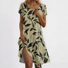 Women's Casual Short Sleeved Dress With Floral Print And Pocket Design And Pocket Design