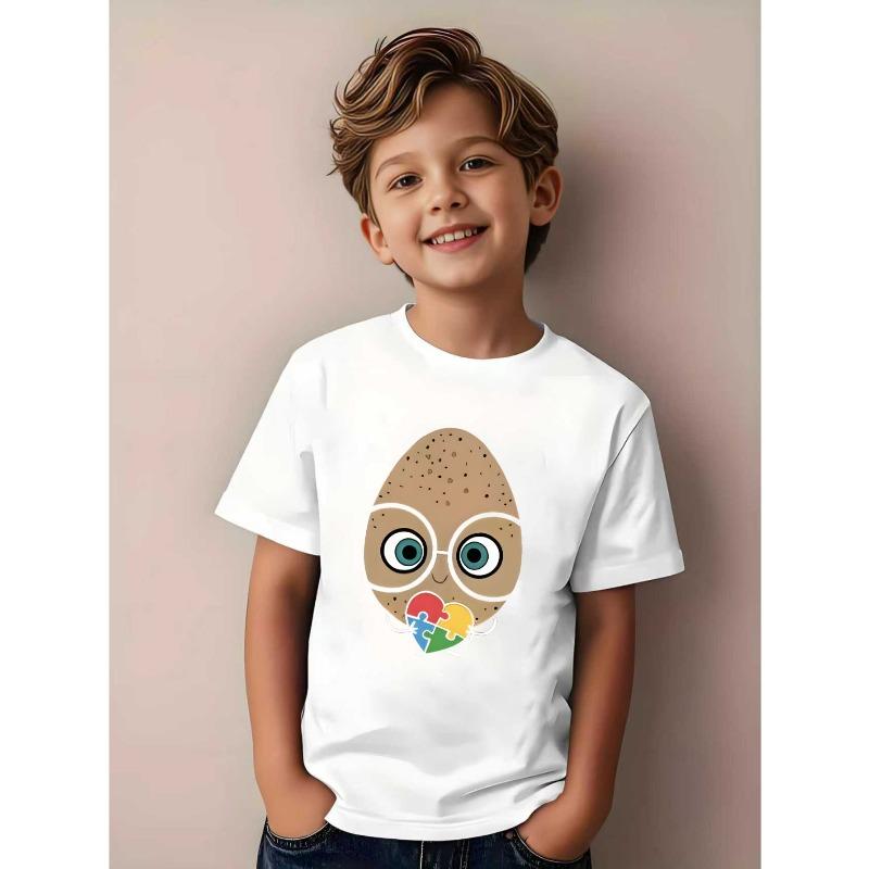 European sizes Funny Mr. Egg Teacher | Cute T-shirt, Soft Fabric, Slightly Stretchy, Machine Washable, Bright and Fun Design, Round Neck