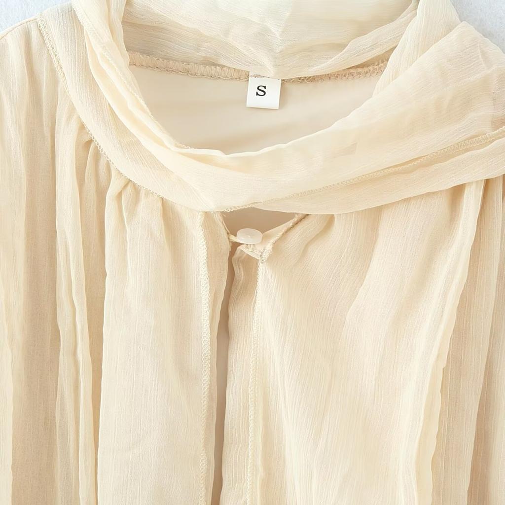 European and American style, new women's fashion, chic, fashionable, versatile pleated shirt 1080219