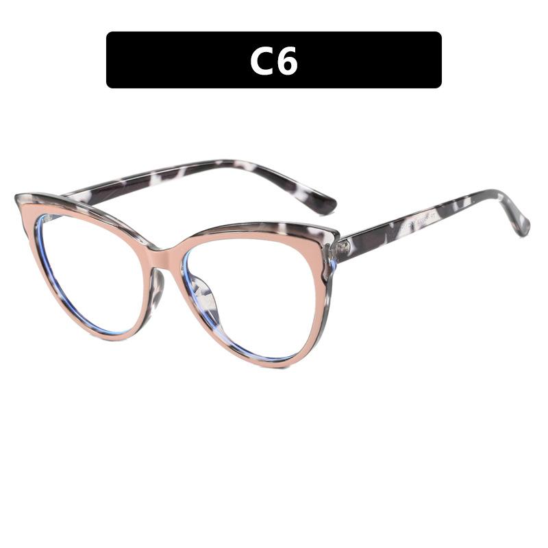 Fashion Variegated Cat-eye Collision Flat Frame Glasses Anti-blue Light Ins Style Eyeglasses Frames Trendy Leisure and Versatile