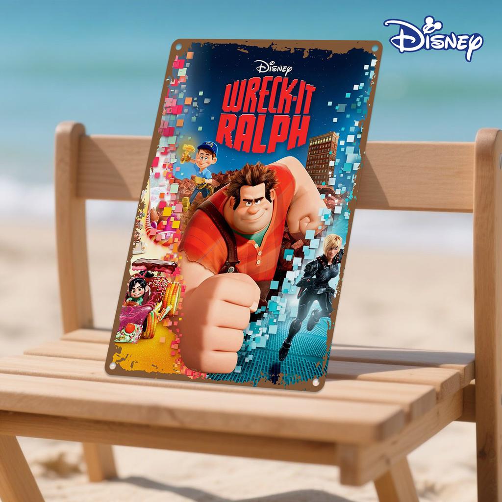1pc Wreck-It Ralph Metal Tin Sign - 20.32x30.48 cm Vibrant Art Print with Iconic Characters, Action Theme, Perfect for Home Deco