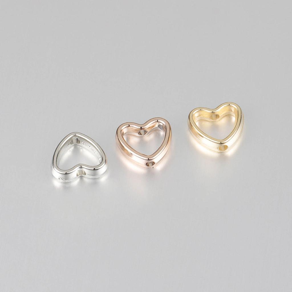50 PCS Heart Frame Beads Double Hole Beads Spacer Connectors Heart Pendants CCB Material Suitable for DIY Jewelry Making