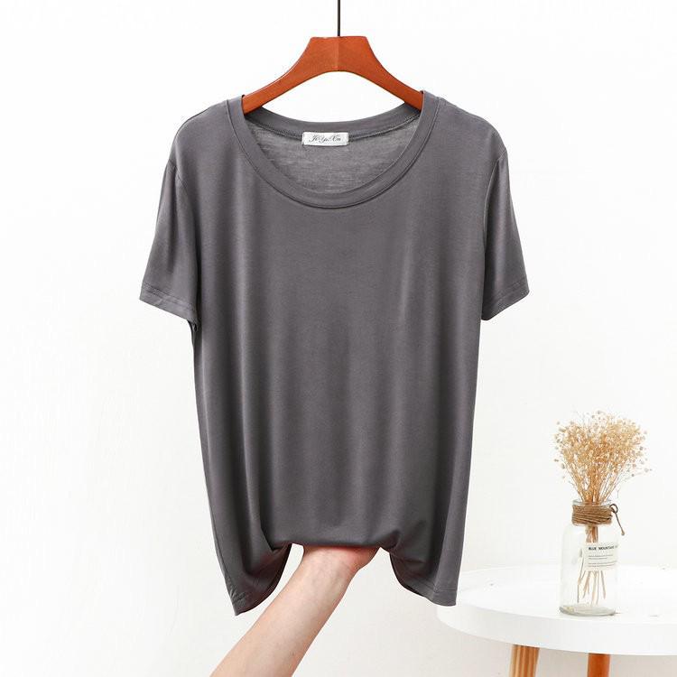 2022 Frühling/Sommer Damen Locker Modal Rundhals Kurzarm T-Shirt