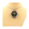 Stones and Minerals. Raw Tsavorite Garnet Necklace. Hexagon Model.