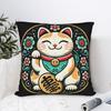 Maneki Neko Lucky Money Cat Pillow Cover Morden Pillow Case For Sofa Car Home Decor Comfy Pillowcases Birthday Gift