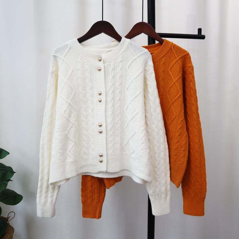 Retro Twist Gentle Wind Knitted Cardigan Autumn and Winter New Design Sense Loose Soft Waxy Sweater Jacket Women