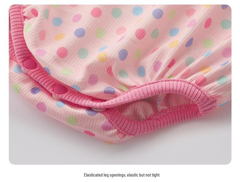 2025 Polka Dot Baby Girl Romper - Summer Bow Sling Bubble Crawling Suit