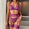 European & American Sexy Mesh Lingerie – Three-Piece Set