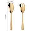 2Pcs Large Salad Spoon Fork Set Stainless Steel Western-style Cutlery Salad Pasta Food Server Home Kitchen Restaurant Tableware