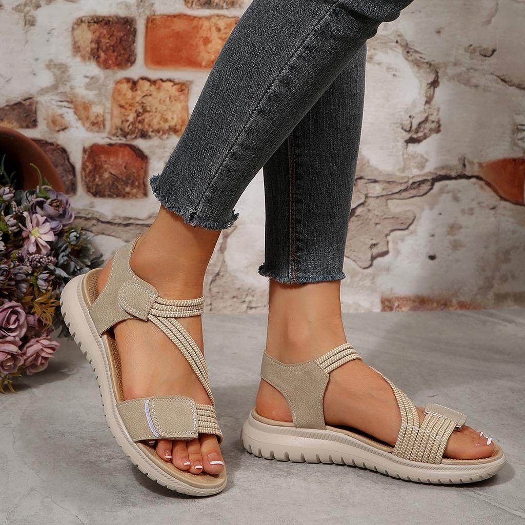 Fashion Women Sandals 2025 New Fashionable Flat Sandals Casual Outdoor Sandals Women High Quality Brand Summer Elastic Band Shoes Women