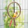 Bird Rope Swing Toy Parrot Climbing Perch Stand for Cockatiel Conure Cockatoo Parakeet Cage Hanging Decor (B: Round)