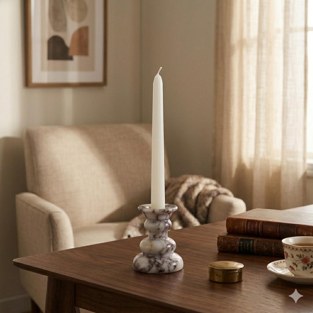 Luxury Marble Candle Holder Natural Stone Candlestick Holder Modern Home Table Decor for Wedding Dining Room