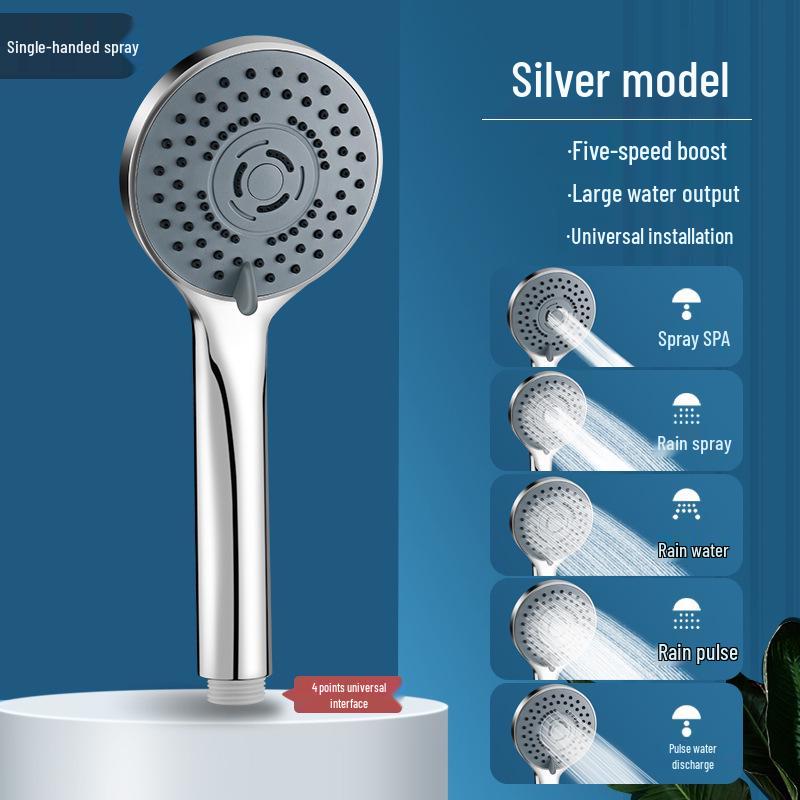 Pressurized Shower Head Set with Coarse Hole Sprinkler for High Water Output and Bath Heater Compatibility