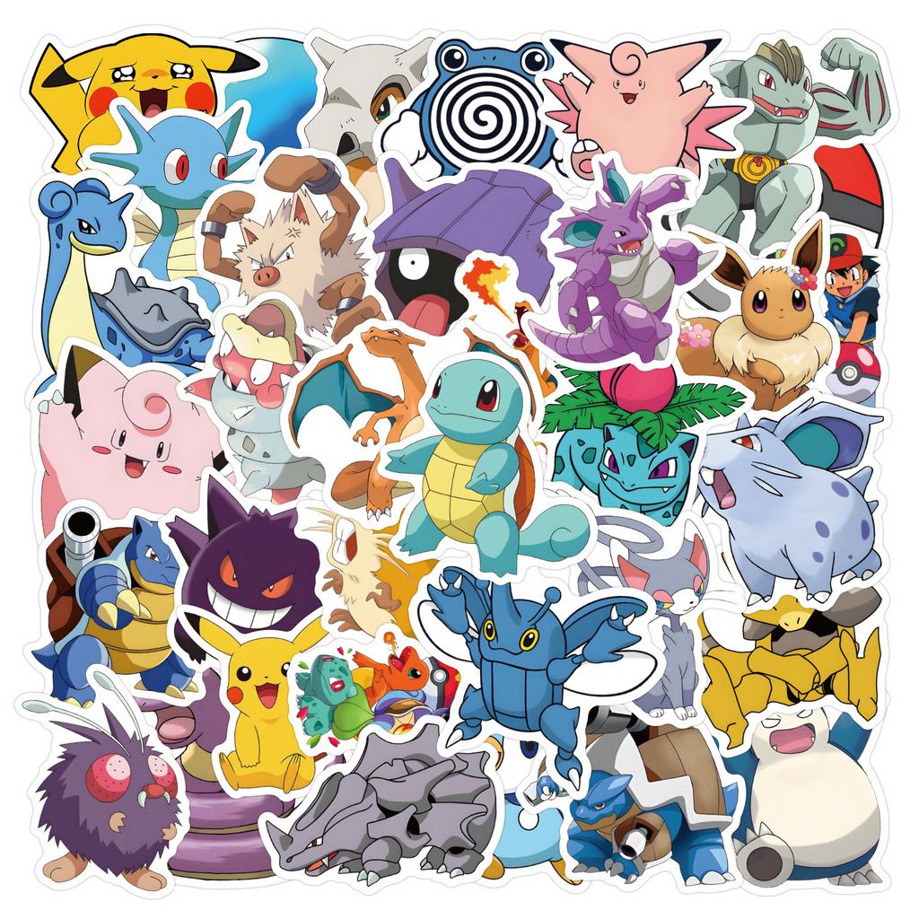 50 Pokemon Cute Cartoon Stickers Pokémon Pokémon Stickers