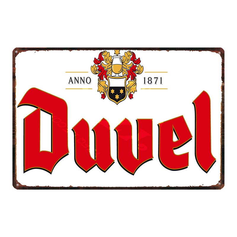 YZFQ Belgické Pivo Duvel Plechové Kovové Značky Deska Vintage Hudební Bar Restaurace Domov Pánská Jeskyně Dekor Nástěnné Samolepky DU-7713B