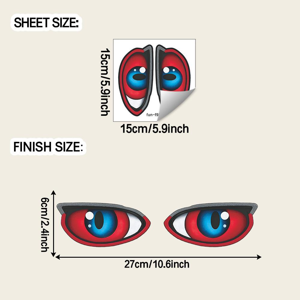 

Креативные красные и синие наклейки на автомобиль «кошачий глаз», наклейки на стекло и декоративные наклейки для украшения электромобиля