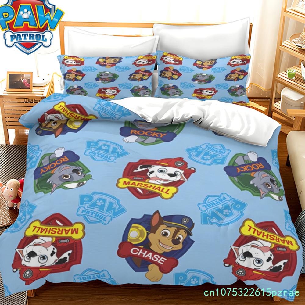 Paw Patrol Cartoon Duvet Cover, Cute Puppy Printed Quilt Cover With Pillowcase, Soft Bedding For Kids Bedroom