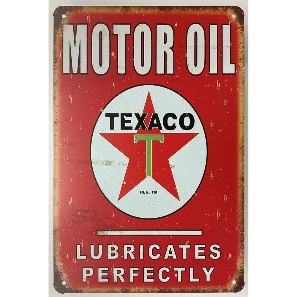 Vintage Metal Tin Signs Gulf Esso Agip Texaco Sinclair Mobile Man Cave Plate Motor Oil Garage Wall Stickers Gas Decor Plaque
