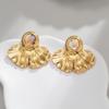 18K Gold Ginkgo Leaf Earrings - Stainless Steel, Personalized Creative Design, Light Luxury Elegant Feel