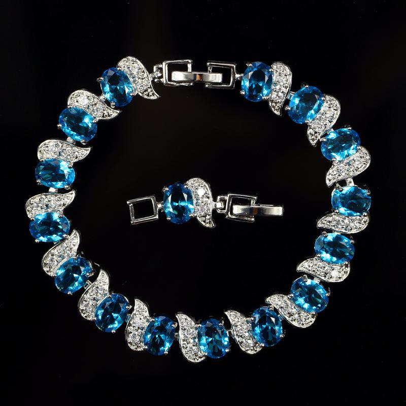 Crystal Jewelry Zircon Inlaid Real Gold Bracelet Popular Jewelry