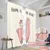2pcs 2D Flat Printing Drapes Cute Llama Home Heart Polyester Without Electricity Festive Holiday Use for Outdoor Holiday