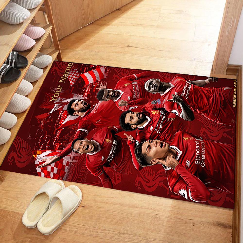 Liverpool Fc Customized Name Area Rug Perfect For Entryway Decorate Room Balcony Outdoor Antislip Carpet Decorate Offices