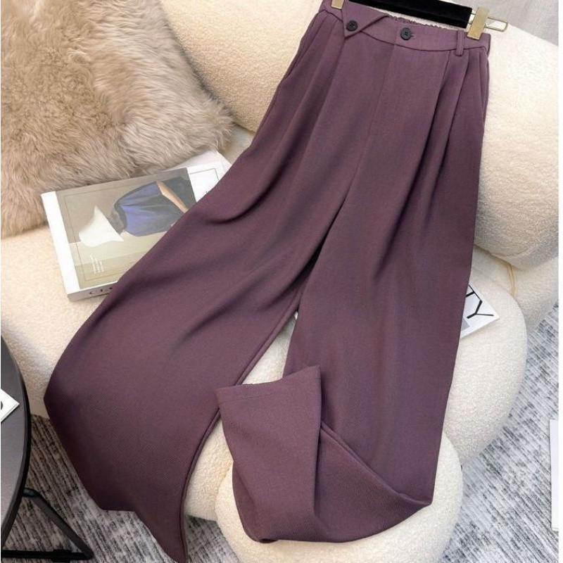 Simple Sleeveless Suit Vest Casual Wide Leg Pants Two-piece Set for Women Elegant Suit Set