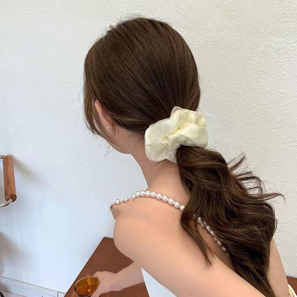 Elegant Solid Color Mesh Hair Tie - Mori Style Fairy Accessory