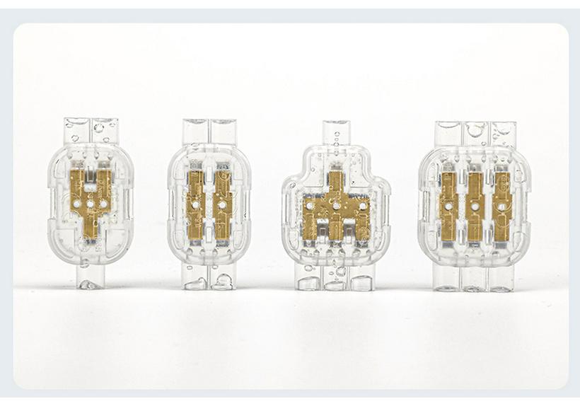 Compact Waterproof 2-In 2-Out Quick Wiring Terminal for Single Strand Hard Wire