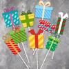 24pcs Merry Christmas Cupcake Toppers Santa Claus Snowman Pattern Cake Toppers Pick for Christmas Party Dessert Baking Decor