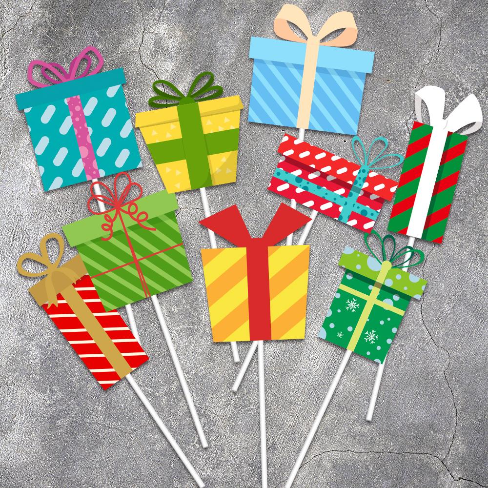 24pcs Merry Christmas Cupcake Toppers Santa Claus Snowman Pattern Cake Toppers Pick for Christmas Party Dessert Baking Decor