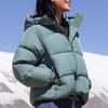 ASICS Reflective Logo Duck Down Warm Hooded Zipper Long Sleeve Down Jacket Women outerwear 2032D465-400