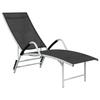 VidaXL Sonnenliege Textilene und Aluminium Schwarz