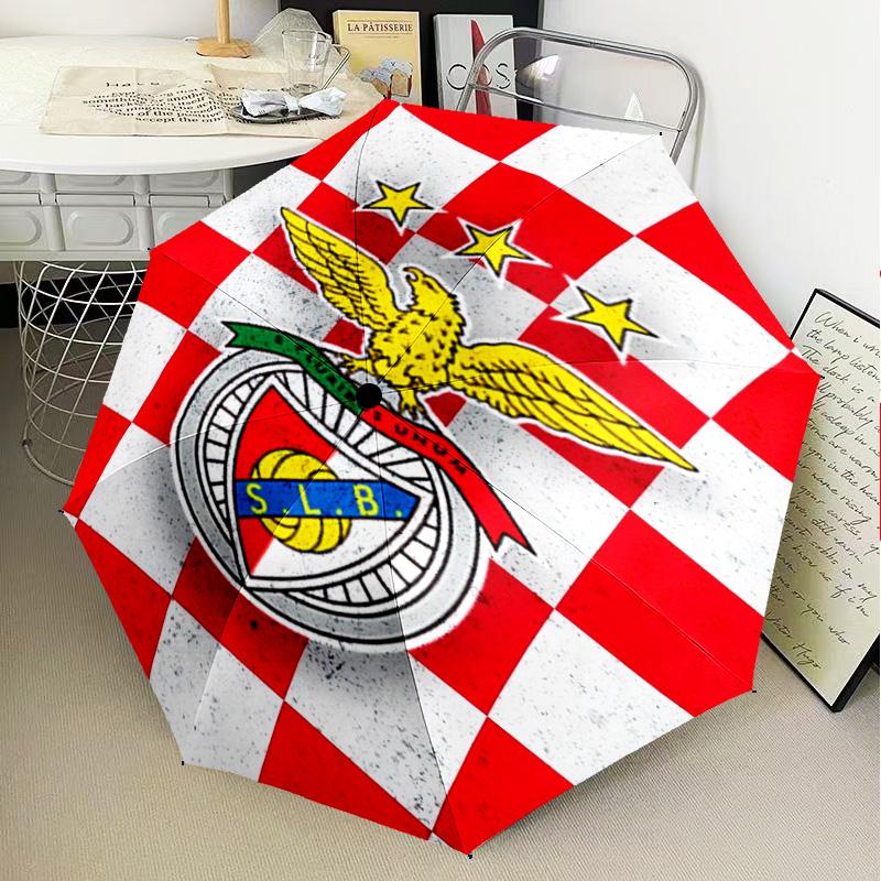 1PC Benfica Football Club Printed Umbrella Folding umbrella, automatic umbrella 8-Frame for Travel, camping Fan gifts Christmas Gifts
