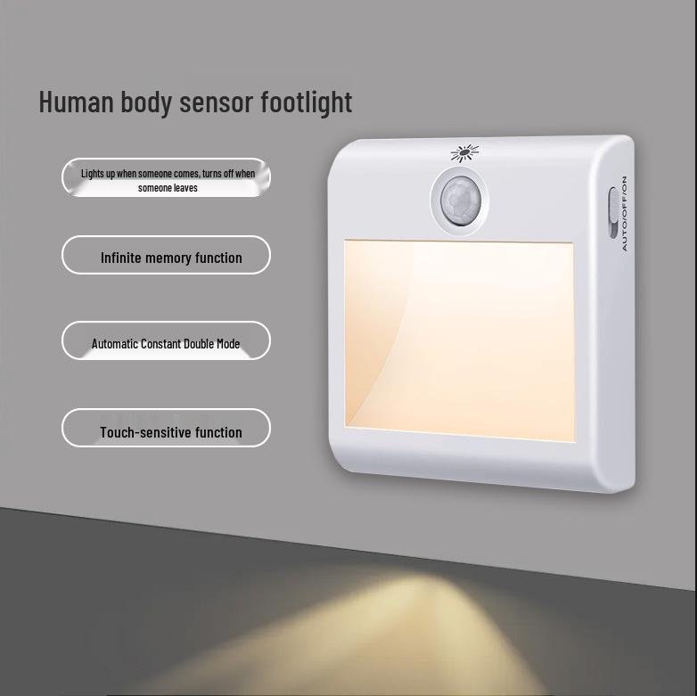 LED Motion Sensor Night Light - Energy-Saving, Eye-Friendly for Hallways, Staircases, and Kickboards